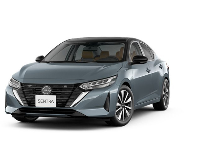 Nissan Sentra Cinza Atlântico com teto Preto Premium