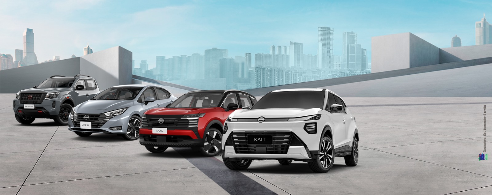 Veiculos Nissan enfileirrados